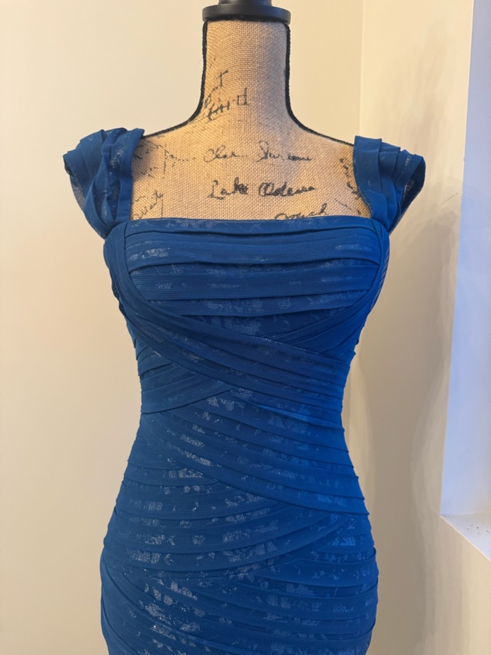 BCBGMaxAzria Sexy Structured Blue Bodycon Dress XS